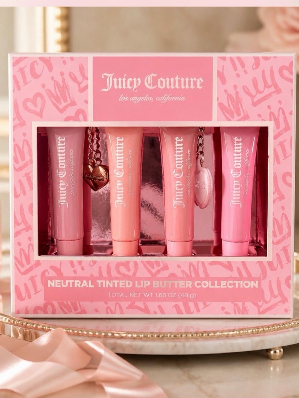 Juicy Couture Neutral Tinted Lip Butter Collection 4 Pc Set New